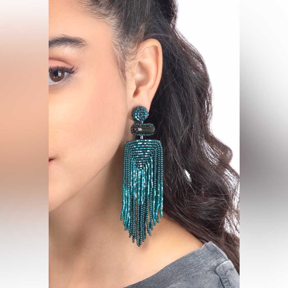 NWT Anthropologie Deepa Beaded Fringe Chandeliers - Picture 12 of 13